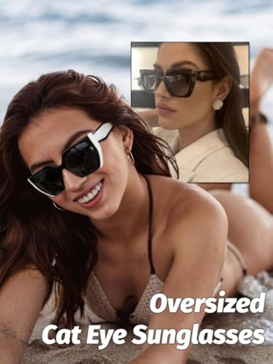 BRAND NEW Oversized Cat Eye Sunglasses for Women main image 4